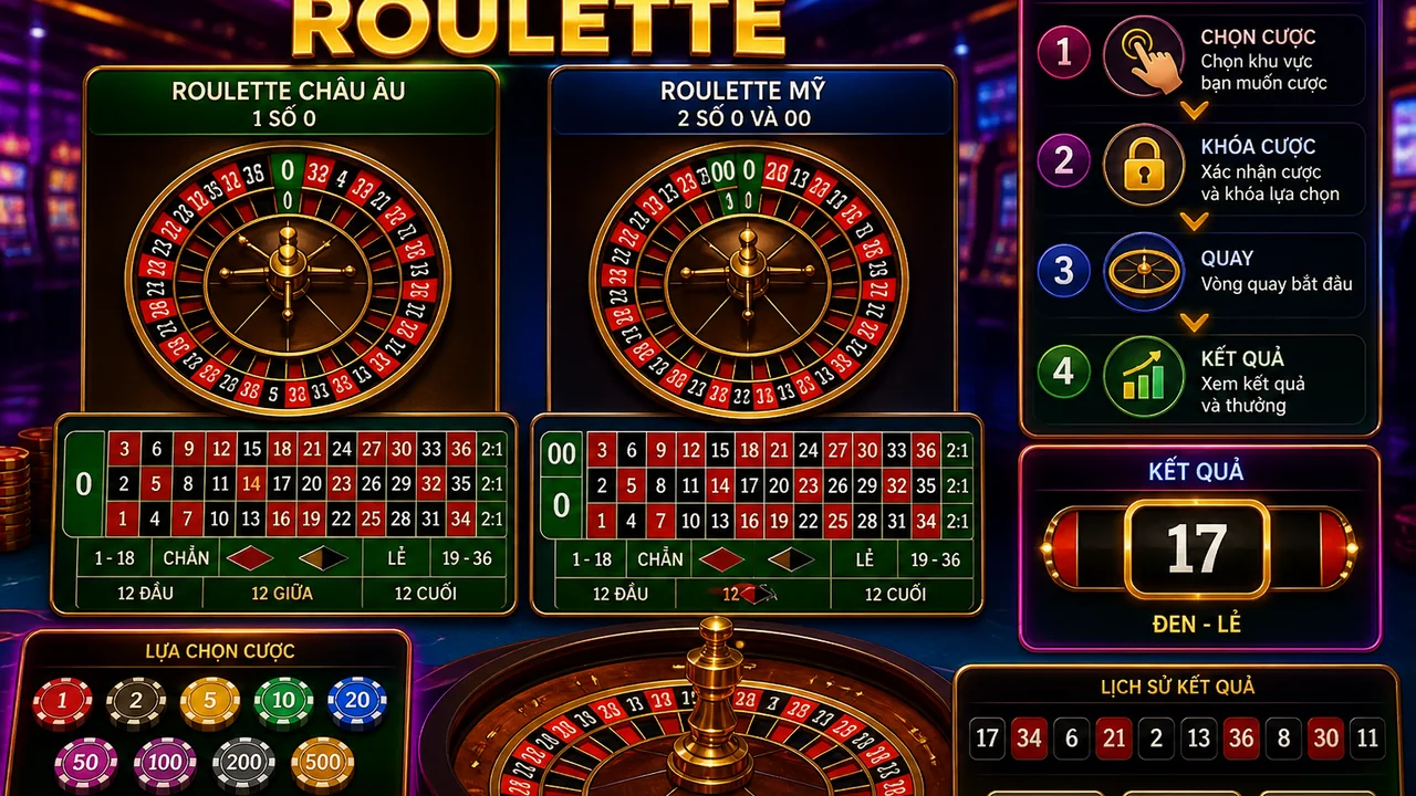 Đọc Bố Cục Bàn Dễ Hơn: qq88 Roulette Châu Âu và Roulette Mỹ Khác Nhau Ở Đâu?