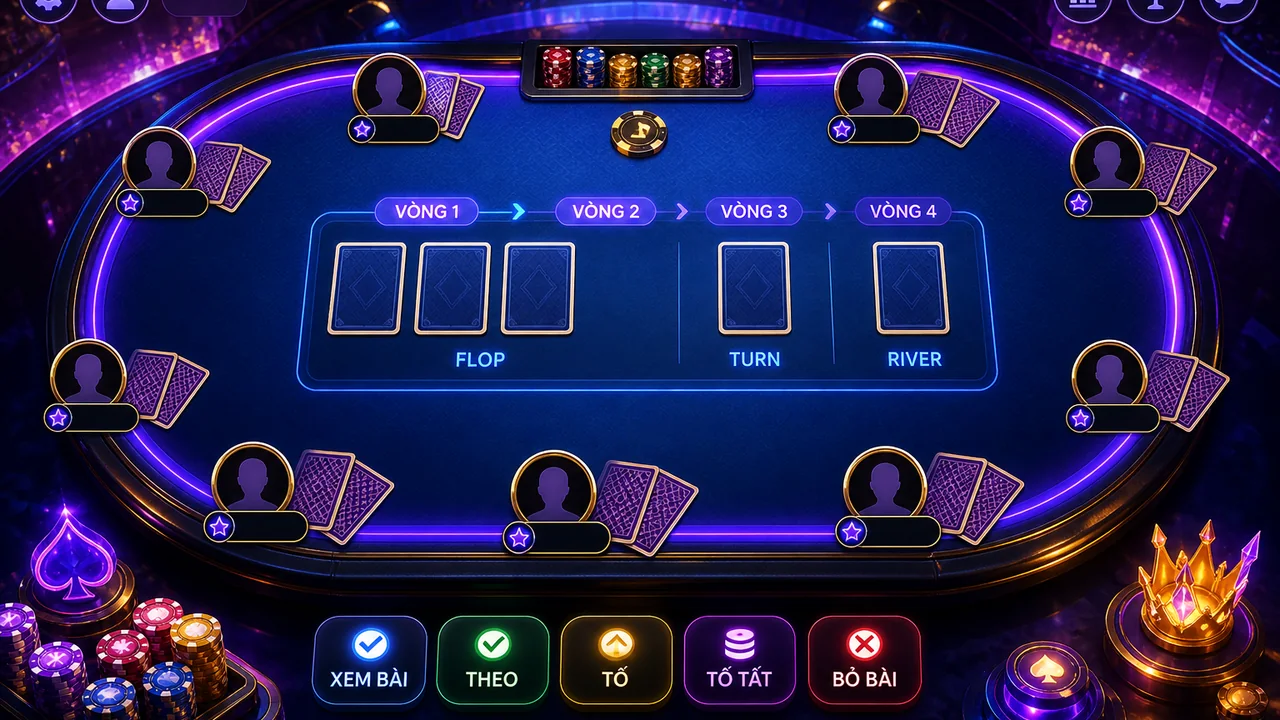 Đọc bài chung và vòng hành động: khám phá Texas Hold’em trên qq88