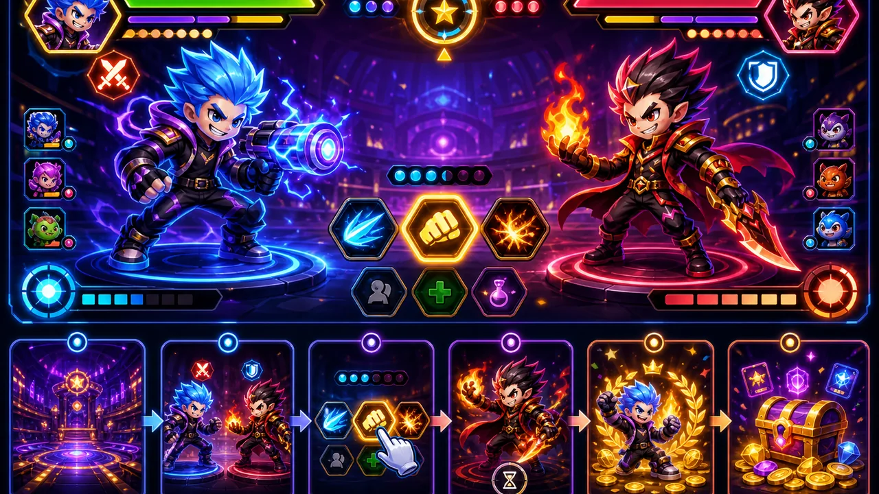 Đọc thanh trạng thái và điều kiện kết thúc trong game đối kháng theo lượt trên qq88