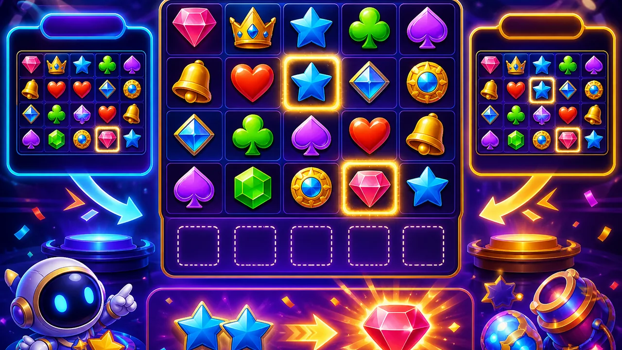 Đọc bảng và điều kiện tạo chuỗi trong game ghép biểu tượng QQ88